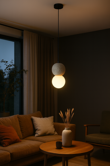 תליה בטון זכוכית אפור לנורת G9